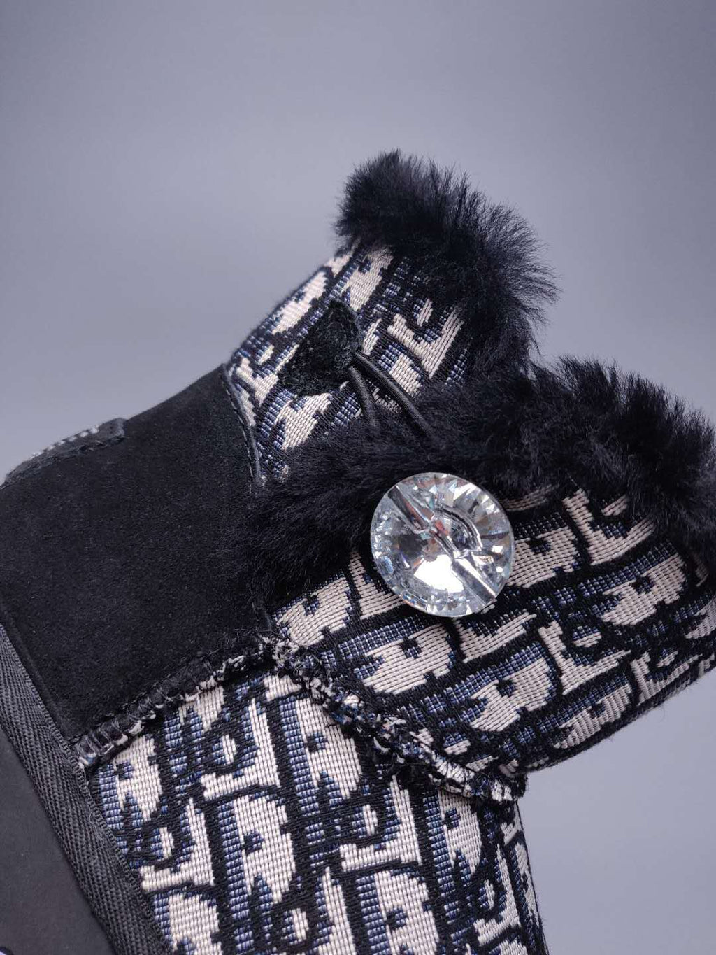 Black Fabric-Textured Footwear - Style 6554