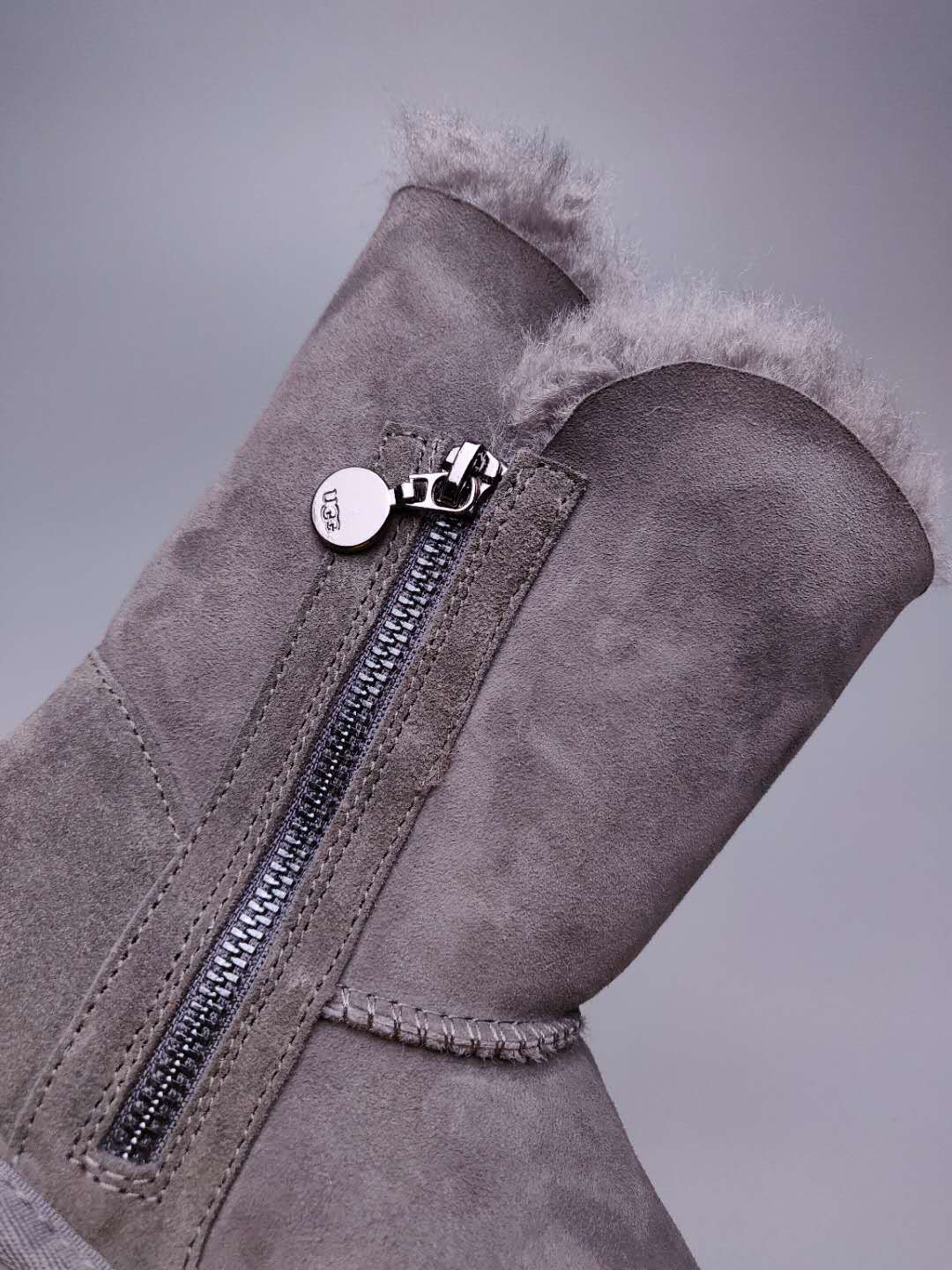 Gray Side-Zip Mid-Calf Boots - Style 2480