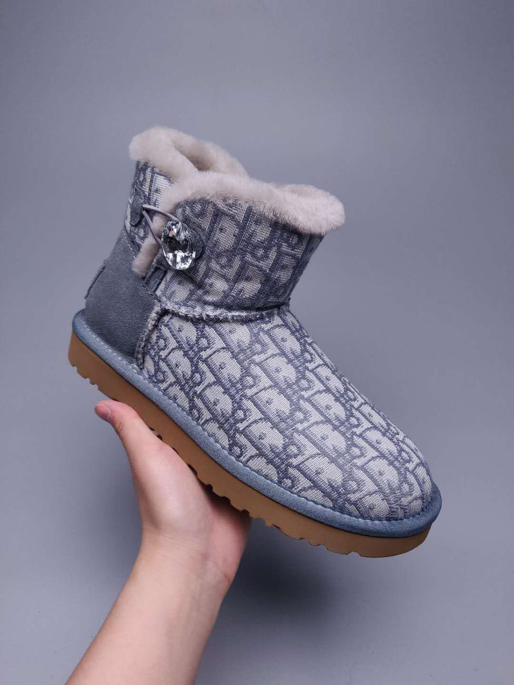 Gray Fabric-Textured Footwear - Style 6554
