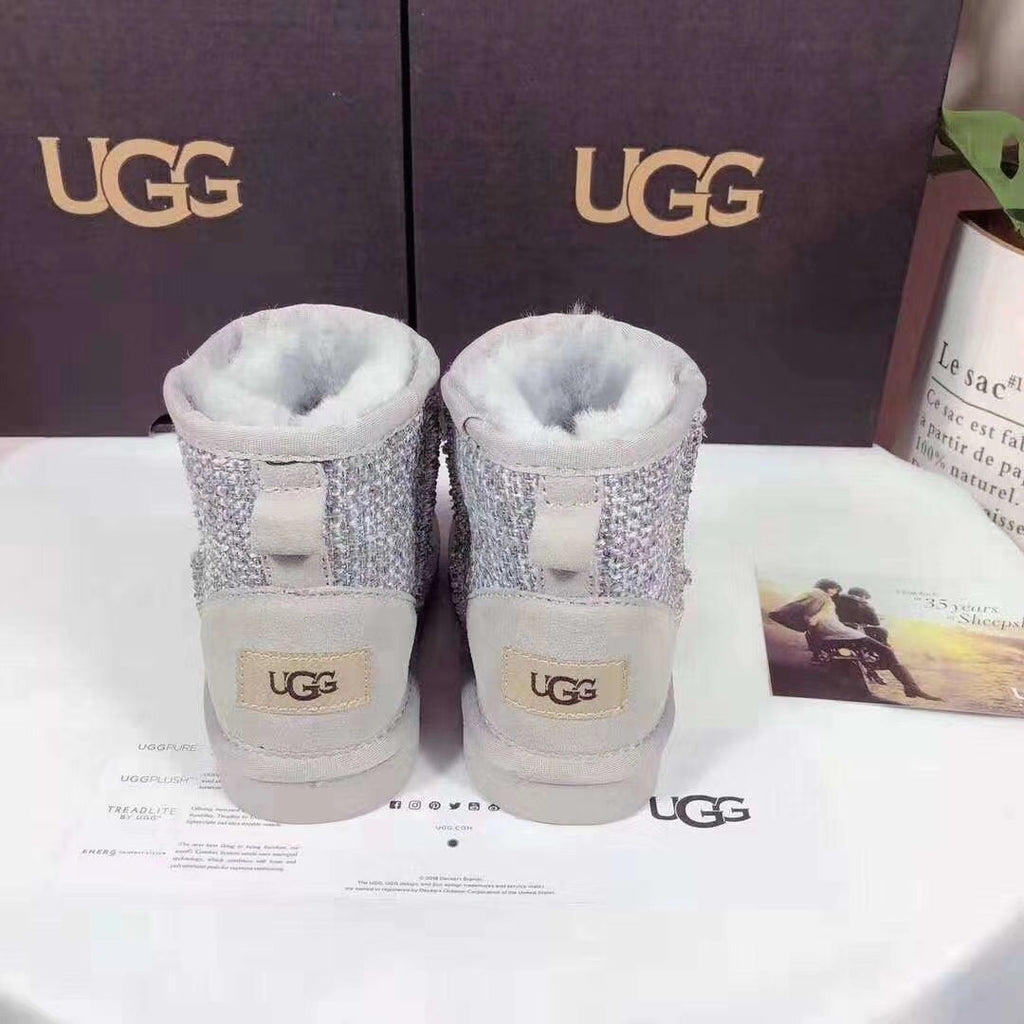 Kids' Chic Gray Snow Boots - Style 5854