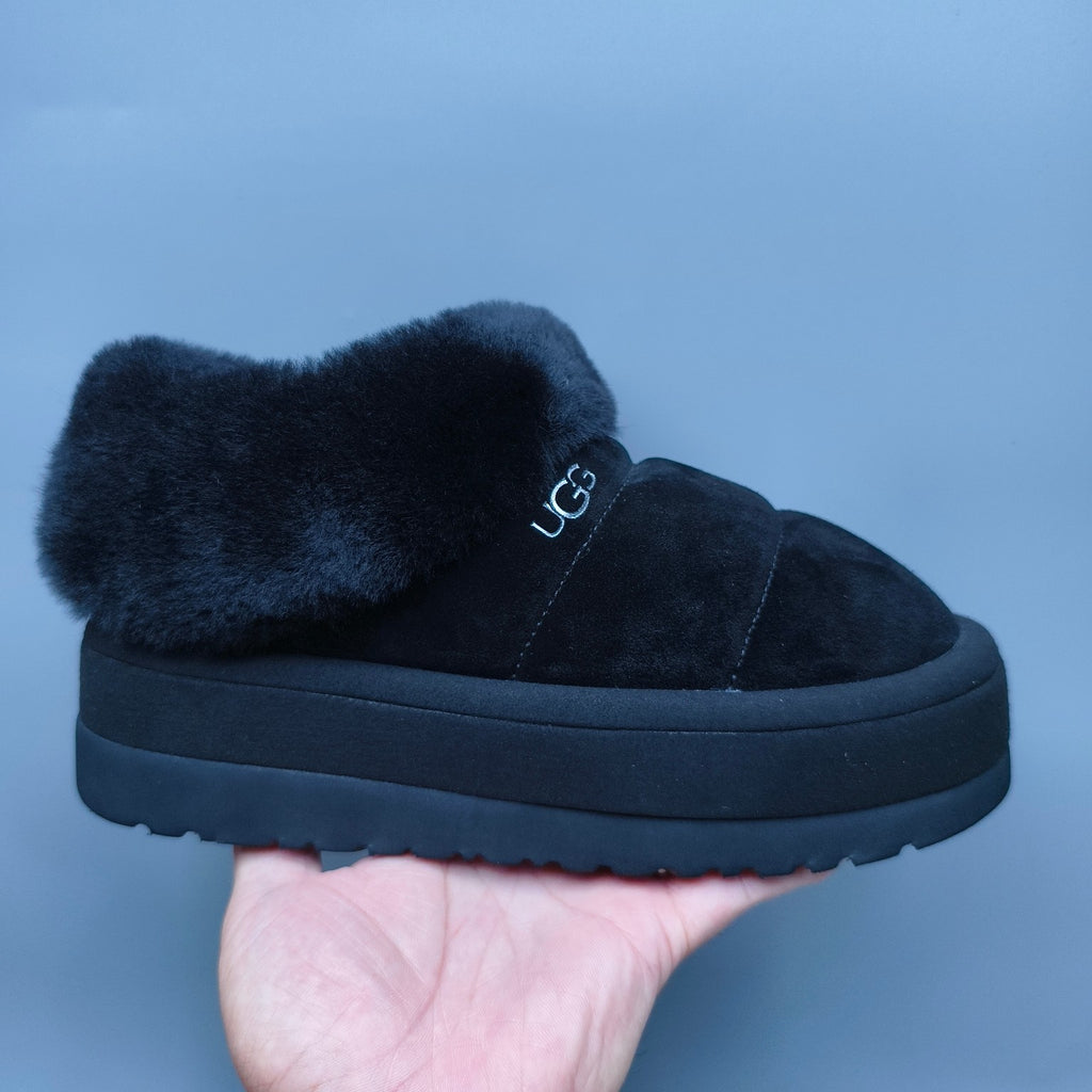 Black Platform Slip-On Casual Shoes - Style 6390