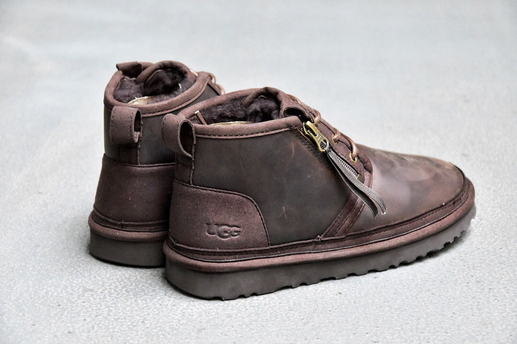 Men's Crazy Horse Leather Zip-Up Casual Shoes - Style 3883