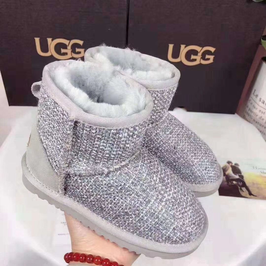 Kids' Chic Gray Snow Boots - Style 5854