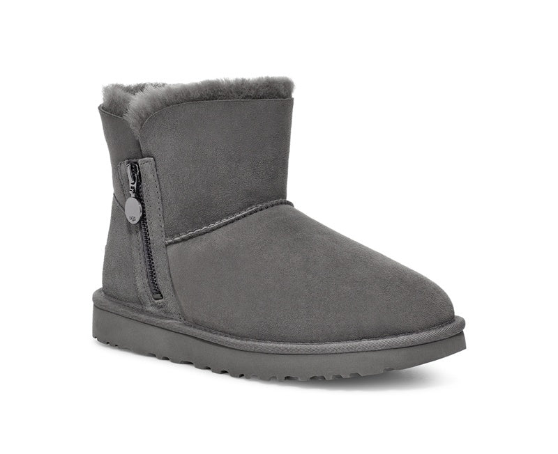 Gray Side-Zip Ankle Boots - Style 2481