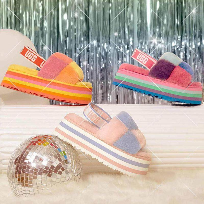 Yellow Colorblock Platform Sandals - Style 3490