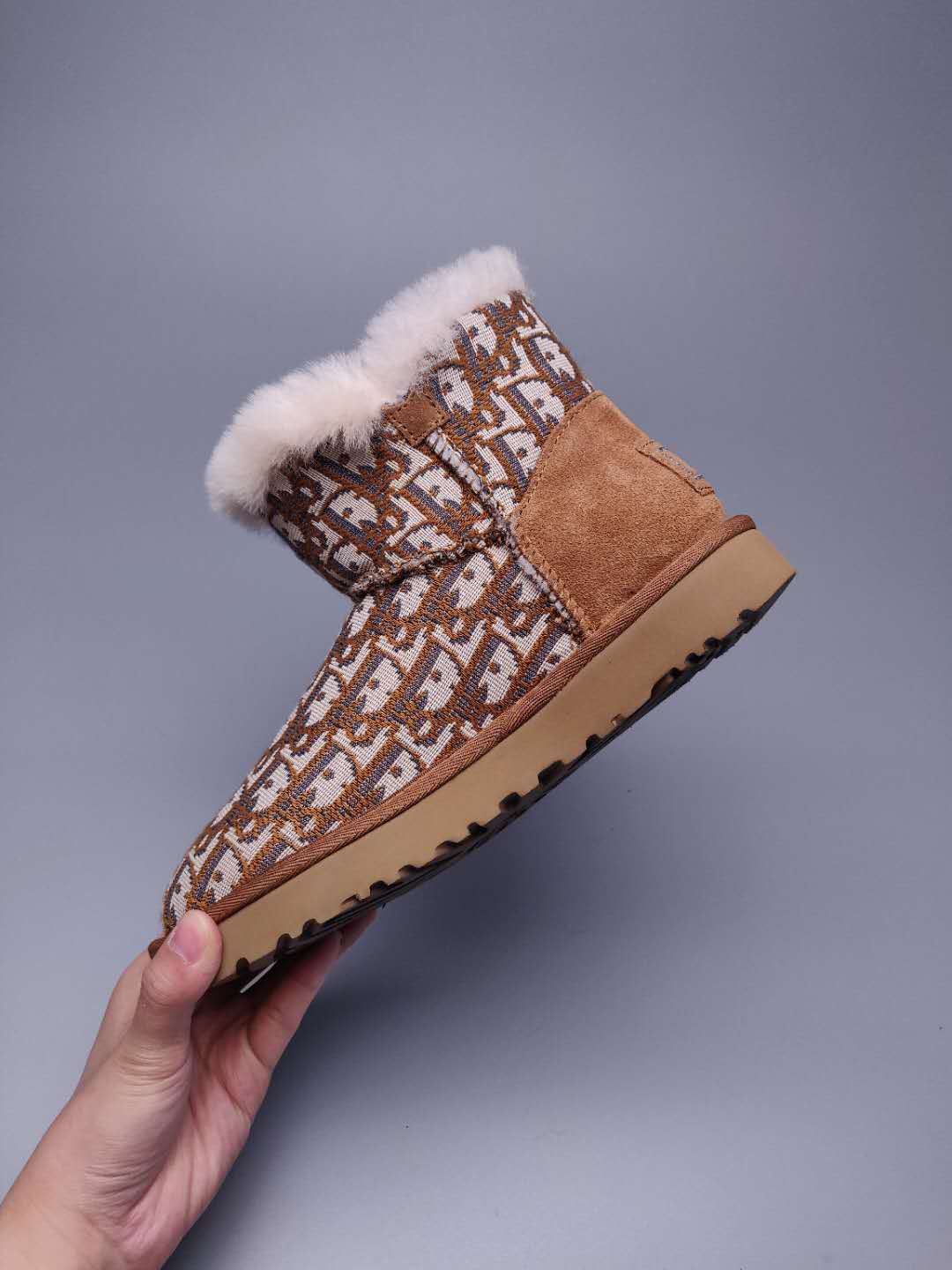 Chestnut Fabric-Textured Footwear - Style 6554