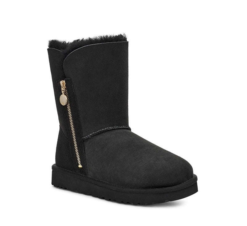 Black Side-Zip Mid-Calf Boots - Style 2480