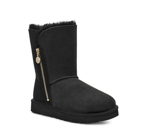 Black Side-Zip Mid-Calf Boots - Style 2480
