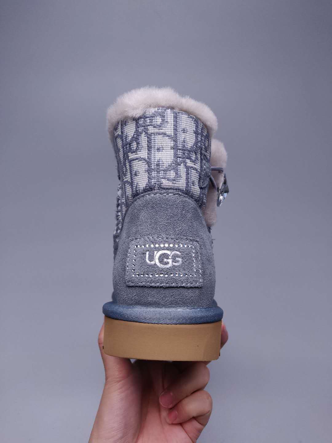 Gray Fabric-Textured Footwear - Style 6554