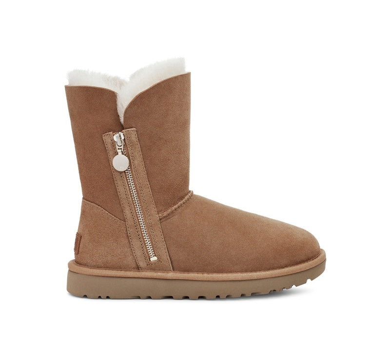 Chestnut Side-Zip Mid-Calf Boots - Style 2480