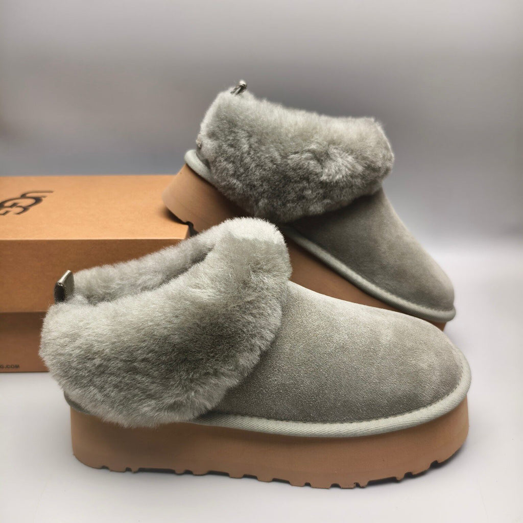 Green Platform Slip-On Shoes - Style 1393