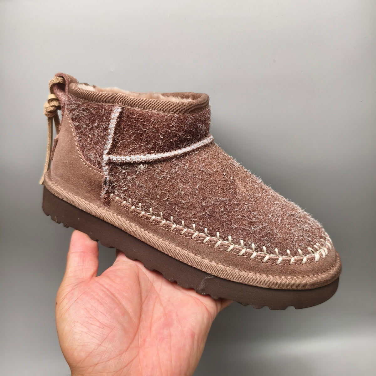 Brown Suede-Finish Back-Strap Shoes - Style 1538