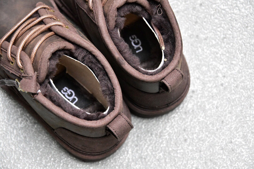 Men's Crazy Horse Leather Zip-Up Casual Shoes - Style 3883