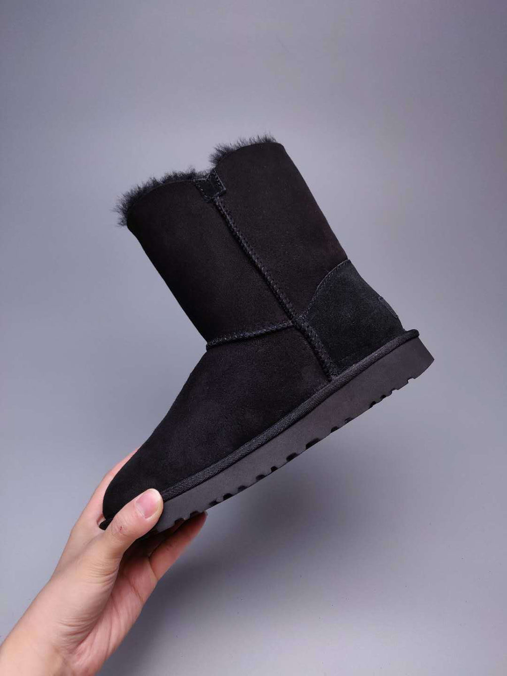 Black Side-Zip Mid-Calf Boots - Style 2480