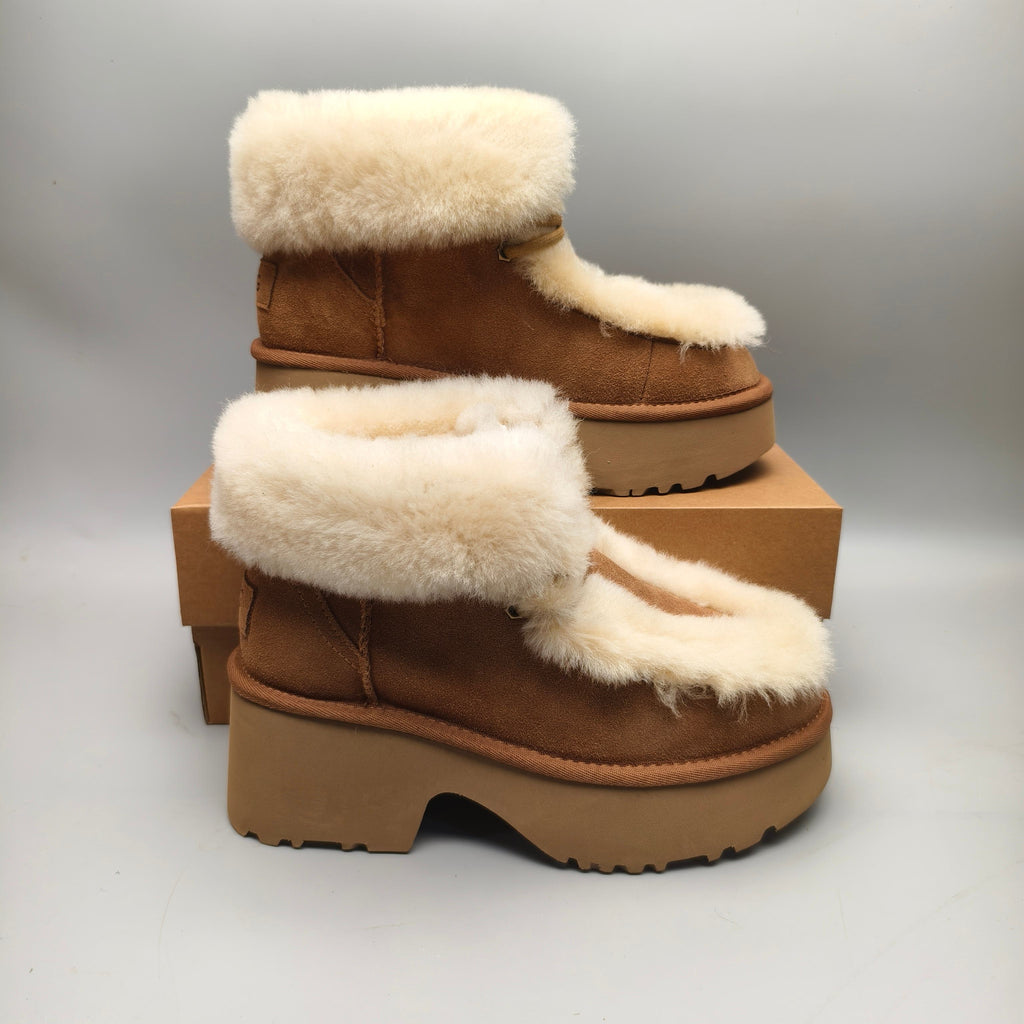 Esme Chestnut Lace-Up Wedge Ankle Boots - Style 1532