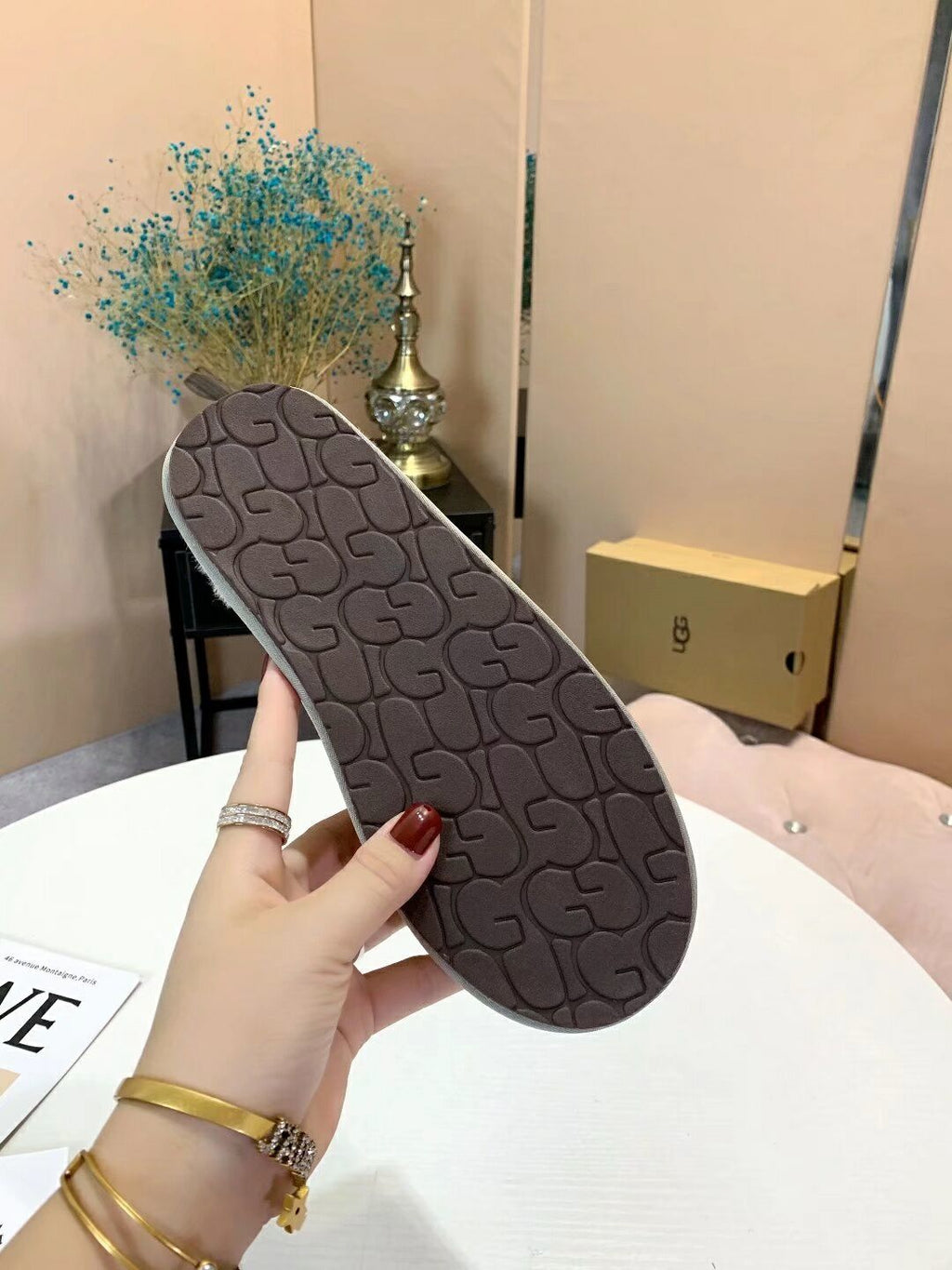 Gray Big G Indoor Slippers - Style 2593