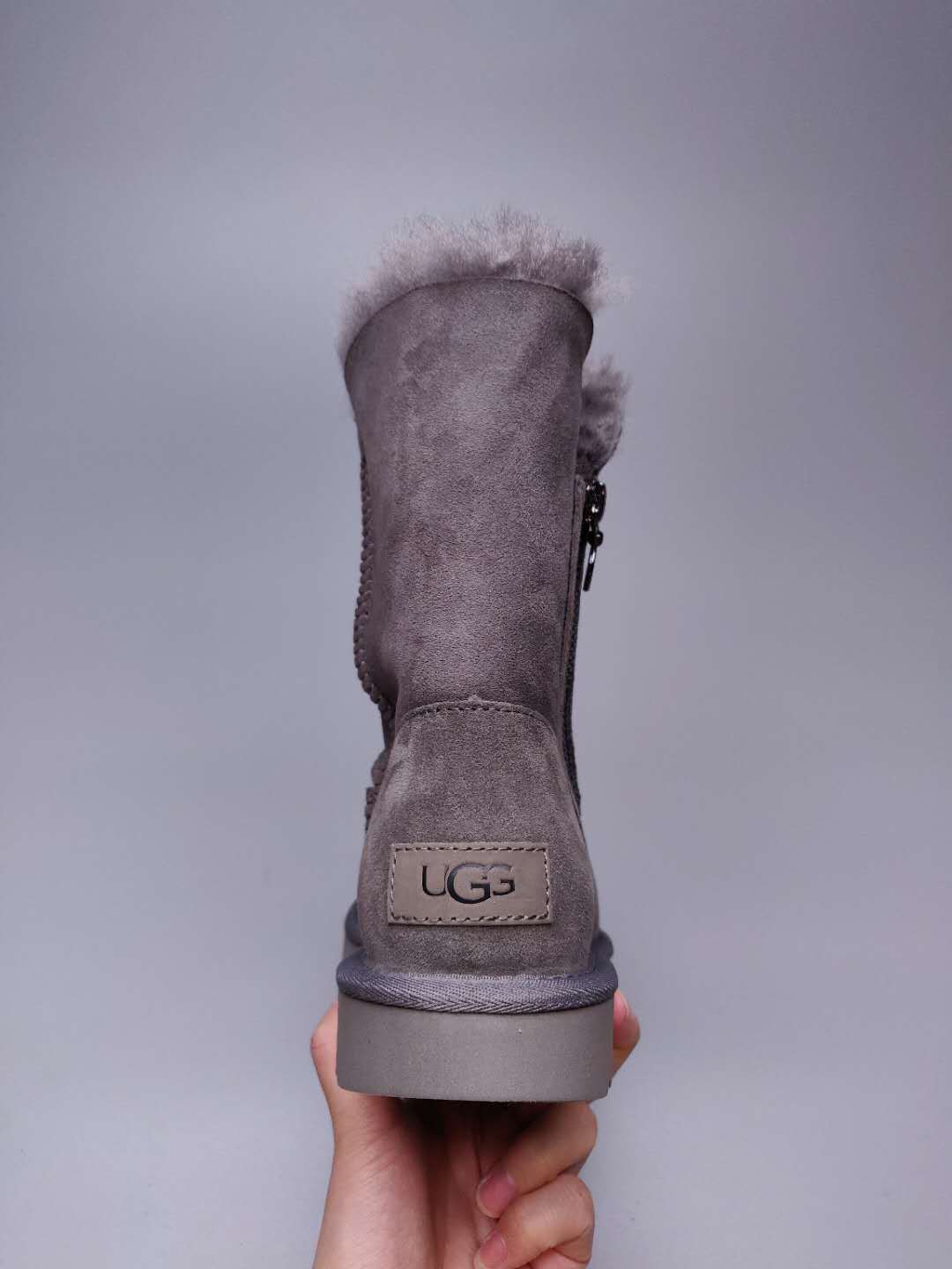 Gray Side-Zip Mid-Calf Boots - Style 2480