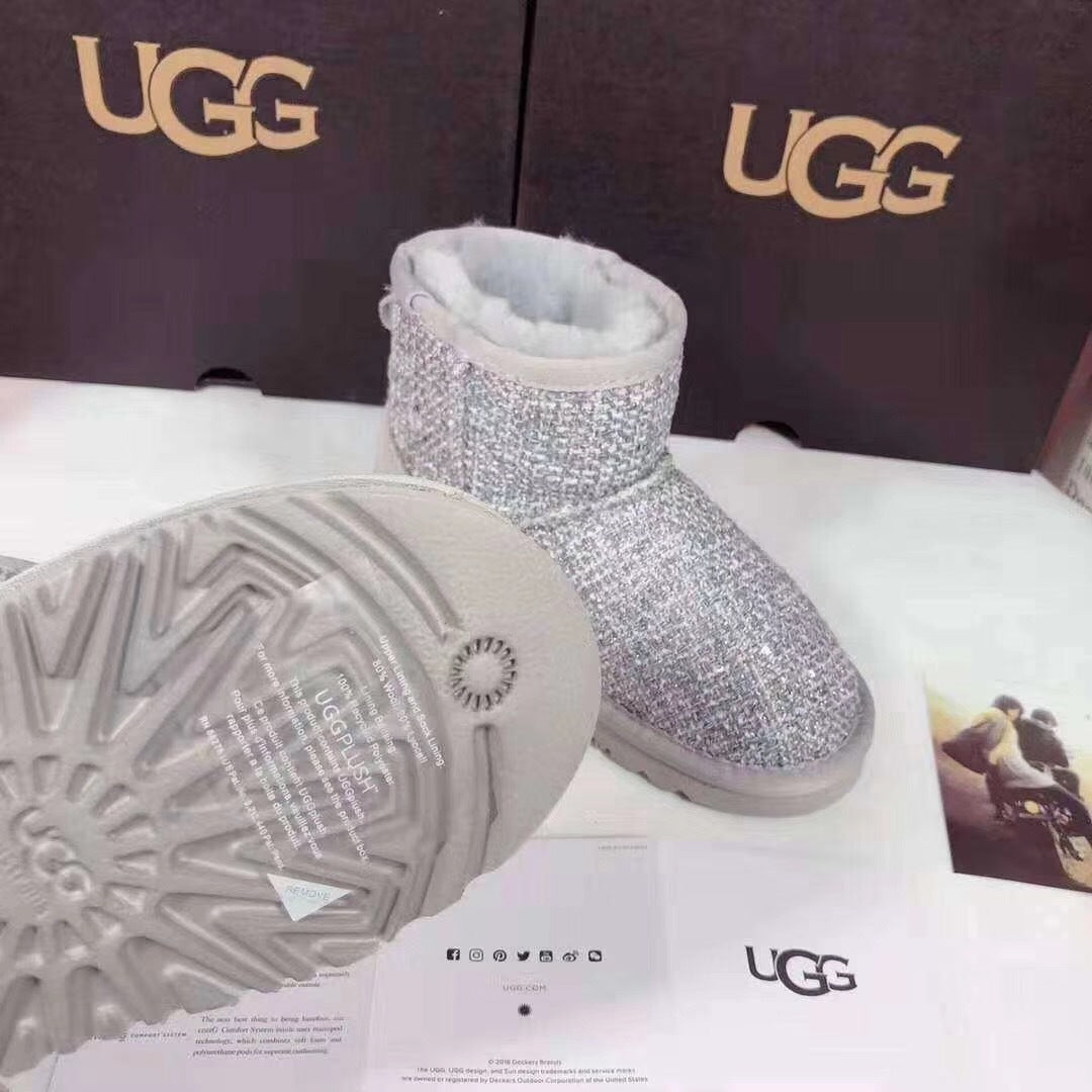 Kids' Chic Gray Snow Boots - Style 5854