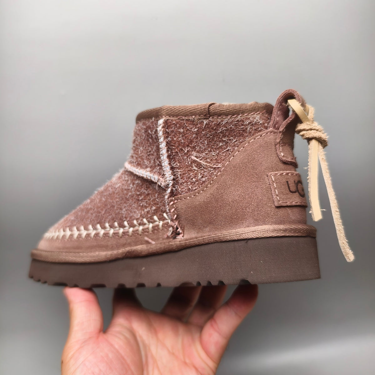Brown Suede-Finish Back-Strap Shoes - Style 1538
