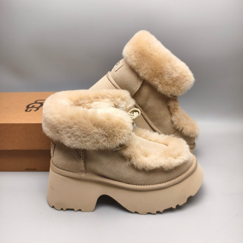 Esme Mustard Lace-Up Wedge Ankle Boots - Style 1532
