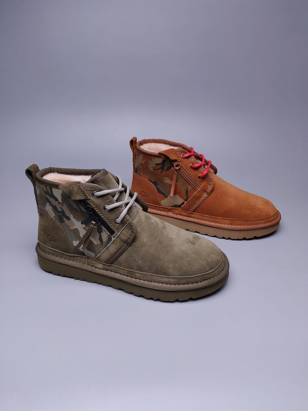 Men's Army Green Colorblock Camo Casual Shoes - Style 4193