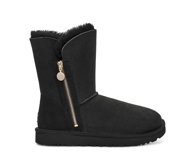 Black Side-Zip Mid-Calf Boots - Style 2480