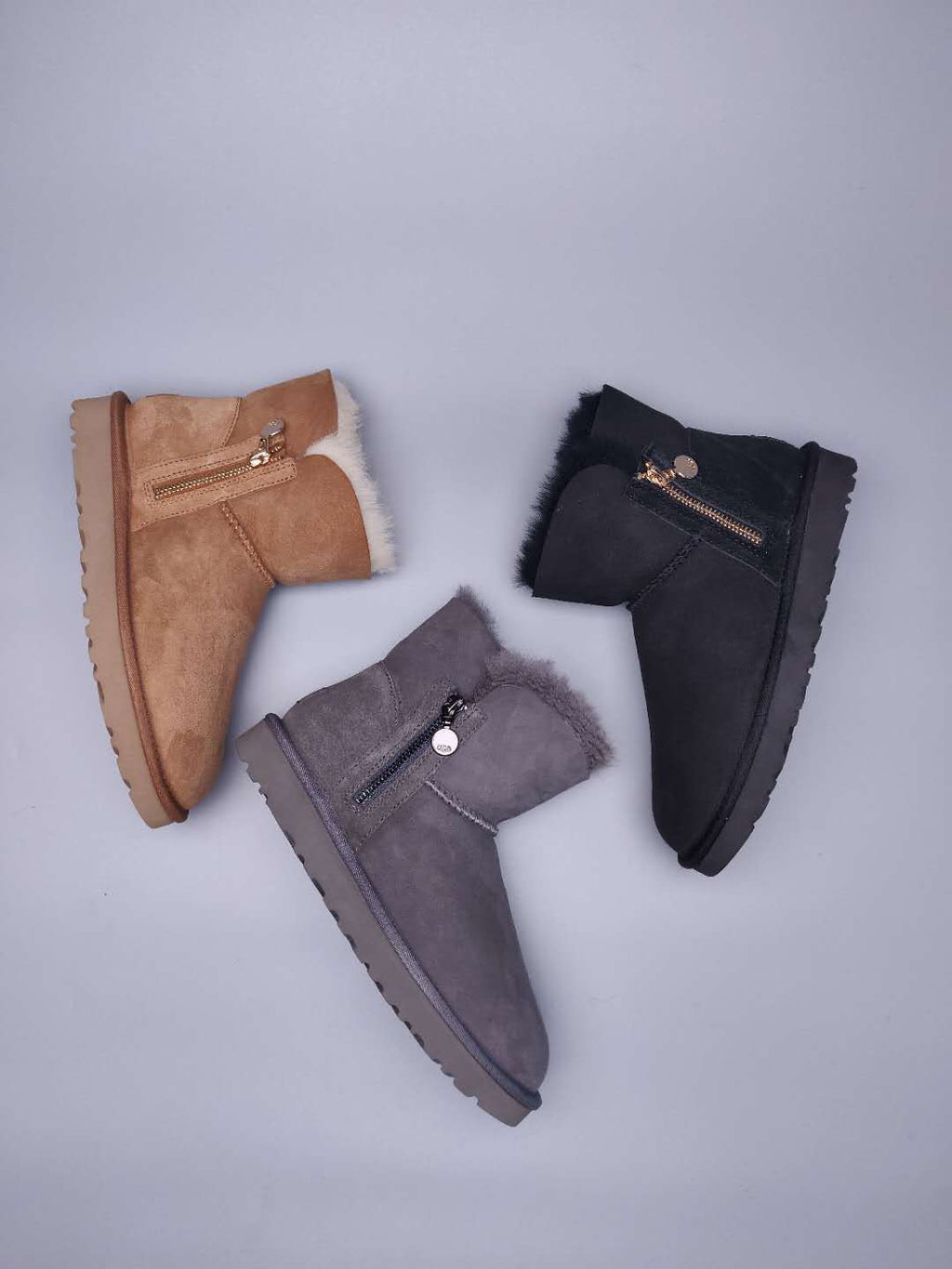 Gray Side-Zip Ankle Boots - Style 2481